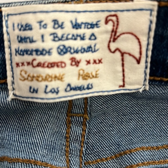 NWT Sandrine Rose Jeans X Free People | Indigo Light Washed Zipper Jeans - Picture 3 of 3